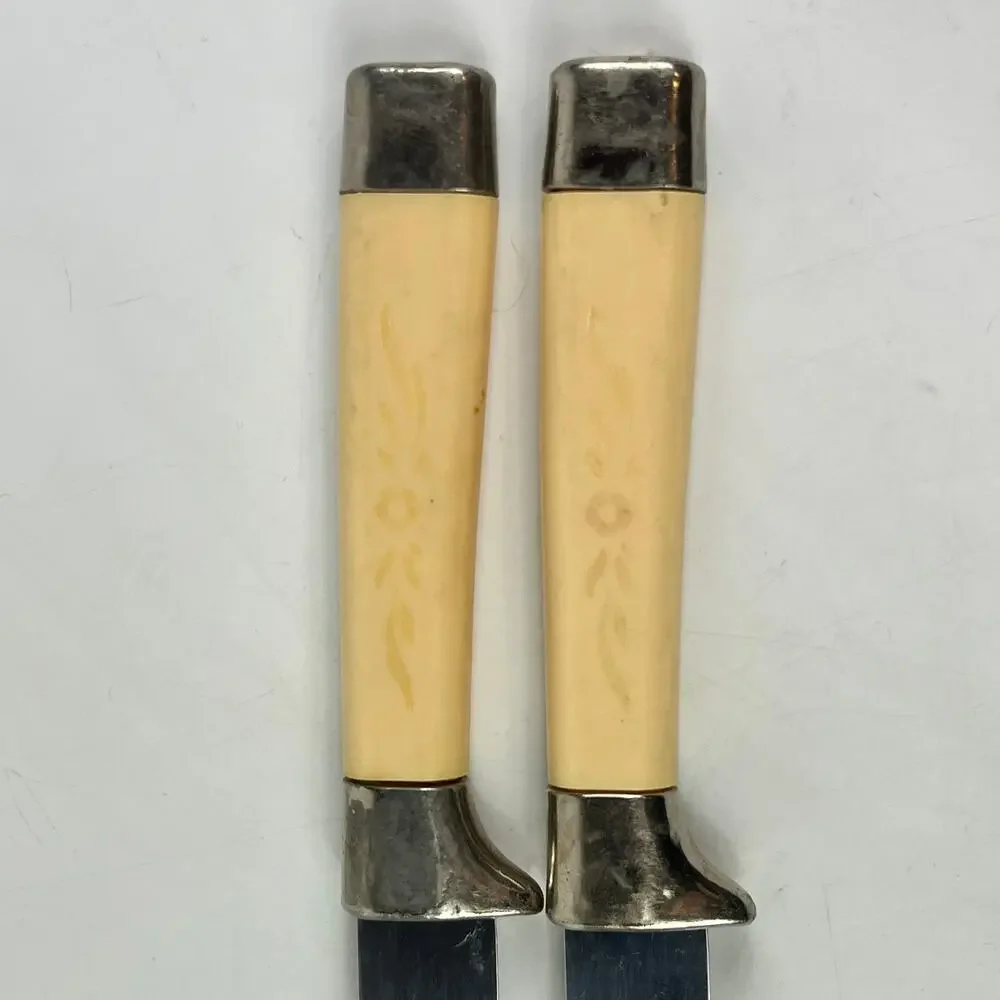 Vintage Regent Sheffield Miracle Worker Frozen Food Knives Serrated England x2